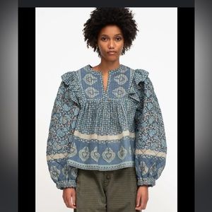 SEA NYC Margo Puff Sleeve Top NWT size large